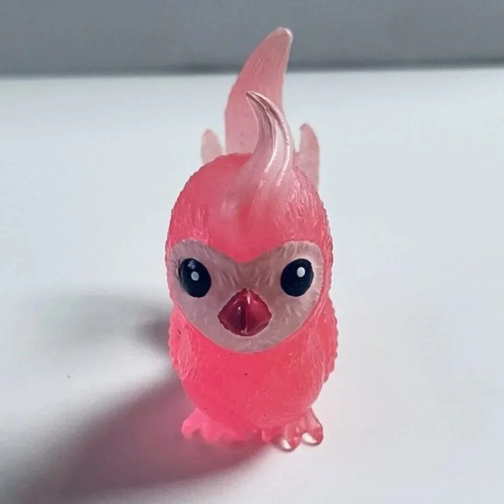Glitter Cupid Valentines Day Pink Cockatiel Bird Red Heart Mini Doll Toy Collect